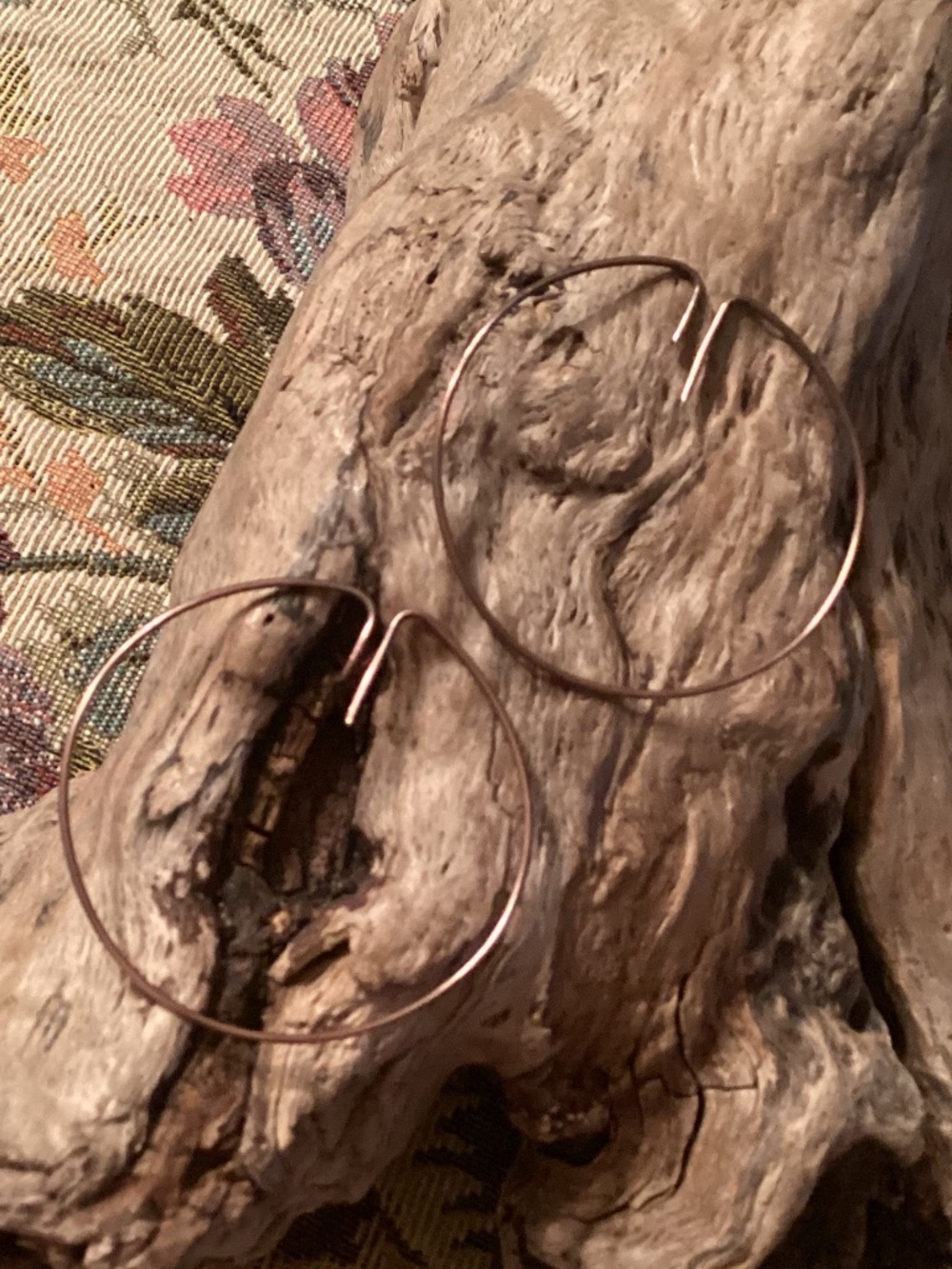 Simple Handmade Oxidized Copper Hoop Earrings Hoops
